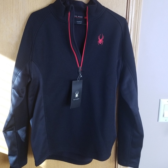 Spyder Other - Men's Spyder black 1/4 zip jacket NWT!! MEDIUM